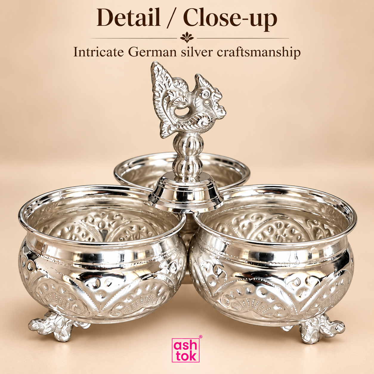 Buy German Silver Chopala 3 Bowl Set Online – Ashtok