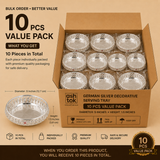 German Silver Decorative Serving Tray 5 Inch Diameter x 1.5 Inch Height - 10 Pieces Value Pack, Premium German Silver Serving Trays for Return Gifts, Wedding Favors, Corporate Gifts, Home Decor and Wholesale