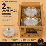 German Silver Decorative Serving Tray with Handles and Designer Stand 10 Inch Diameter x 3 Inch Height - 2 Pieces Value Pack, Premium German Silver Serving Trays for Return Gifts, Wedding Gifts, Festive Gifting, Home Decor and Corporate Gifts