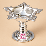 German Silver Diya, Puja Diya, Panchbatti Diya. Set of 2