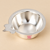 German Silver Puja Diya shown from a three-quarter angle on a warm beige studio background, highlighting the polished reflective silver finish, rounded shallow bowl body, broad flared rim and specially shaped side wick-holder tab, photographed with clean neutral reflections to clearly display the diya proportions, bowl depth, rim width and traditional functional design for daily worship, festive pooja, religious ceremonies and home temple use.
