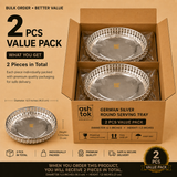 German Silver Round Serving Tray 6.5 Inch Diameter x 1.2 Inch Height - 2 Pieces Value Pack, Premium German Silver Serving Trays for Return Gifts, Wedding Gifts, Festive Gifting, Home Decor and Corporate Gifts