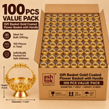 100 pcs bulk packaging image of Gift Basket Gold Coated Flower Basket with Handle for gifting and wholesale orders