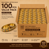 Gift Tray Bowls Brass and Copper Gift Set 100 Pieces Value Pack, 8 x 4.5 x 1.5 Inch Decorative Serving Tray with 2 Bowls for Return Gifts, Wedding Favors, Wholesale and Bulk Orders