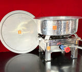 Large capacity biryani handi with flat bottom and lid, suitable for catering events and banquet kitchens.