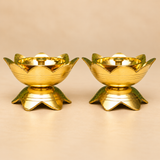 Brass Lotus Diya – Handcrafted Kamal Oil Lamp for Pooja