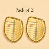 Gift item, banana leaf plate, Brass Thali, leaf designed multipurpose plate (Dia 7.5 Inches)