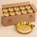 Brass Tray, Brass Serving Tray, Decorative Tray/ Fruit Tray (Dia 10 Inches)