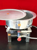 Premium flat base biryani cooking handi with lid, perfect for dum cooking in professional kitchens.
