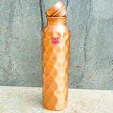 Premium pure copper bottle 1000ml with leakproof threaded cap, suitable for home, office, gym and travel.