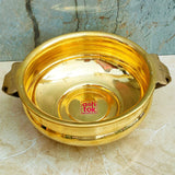 Small brass urli bowl 5 inch diameter, decorative accent for living rooms, pooja spaces and festive décor.