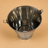 Stainless steel bucket with handle and polished finish for Home Use