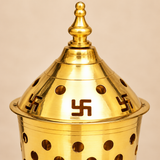 Brass Akhand Diya | Jali Akhand Jyoti Deep with Cover