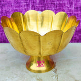 Traditional brass flower bowl for pooja and gifting, ideal for housewarming, weddings and festive celebrations