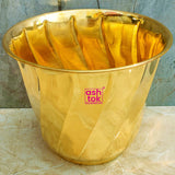 Traditional brass planter for home and garden décor, suitable for flowers, herbs and ornamental plants.