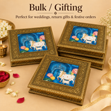Bulk gifting image of the Wood Cow Design Box showing the handcrafted decorative box styled as a premium gifting product suitable for return gifts, festive gifting, wedding gifting, and bulk orders. The image emphasizes the elegant traditional design, detailed embossed finish, and premium presentation, making it suitable for gift hampers and special occasion packaging.