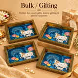 Wood Cow Tray arranged in a premium bulk gifting presentation, suitable for festive gifting, wedding gifting, return gifts, religious functions, and special occasion gifting orders.