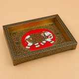 Wood Elephant Tray Meenakari Design 5
