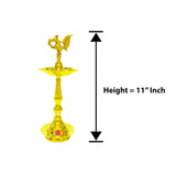 Handcrafted brass peacock deepam set of 2 featuring a traditional antique design, perfect for festive decor and daily worship.