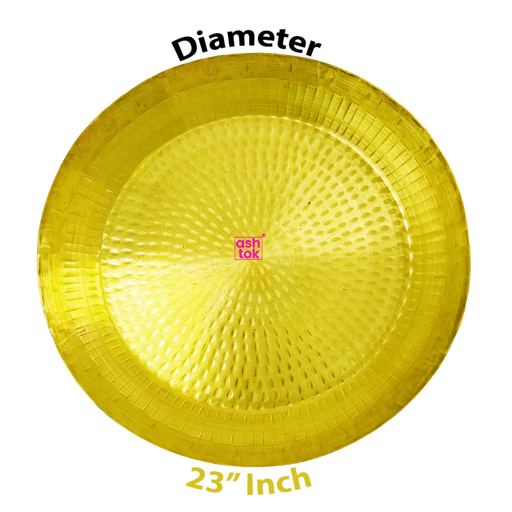 Traditional hammered brass plate, premium return gift for weddings, housewarming and religious occasions.