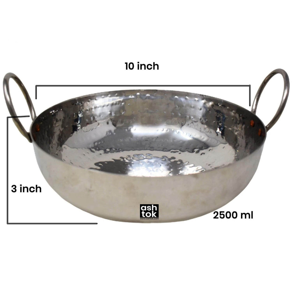 Buy Bottom Heavy Guage Stainless Steel Kadhai Cookware – Ashtok