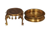 Brass Urli with Urli stand, Brass Antique Urli and Stand