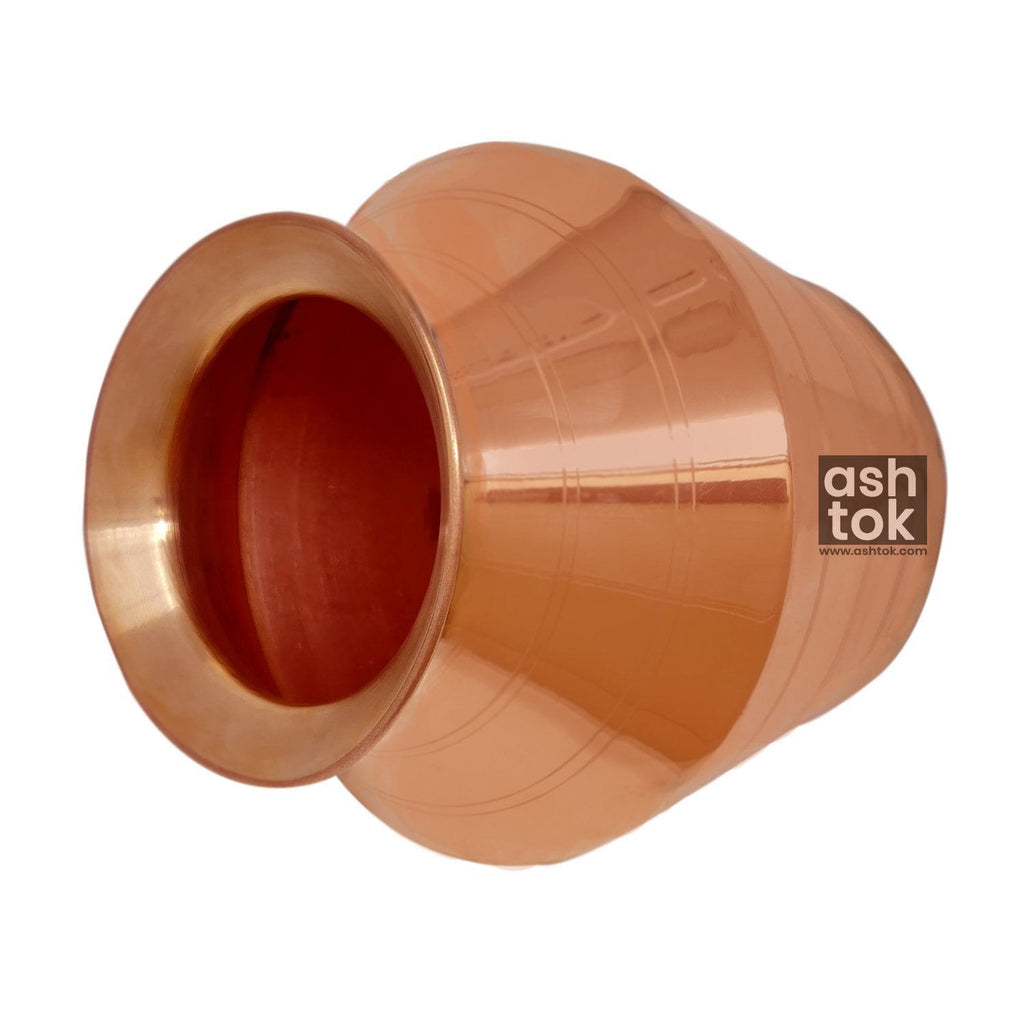 Copper Water Pot, Copper Matka, Ghada Stripe Designed