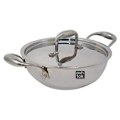 Stainless Steel Deep Frying pan | Steel kadai Capacity 4000 ml (4 Litre)