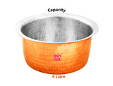 Premium copper patila with kalai tin lining, designed for safe cooking, excellent heat conductivity, and lasting durability.