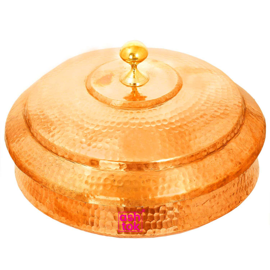 copper biryani handi with lid
