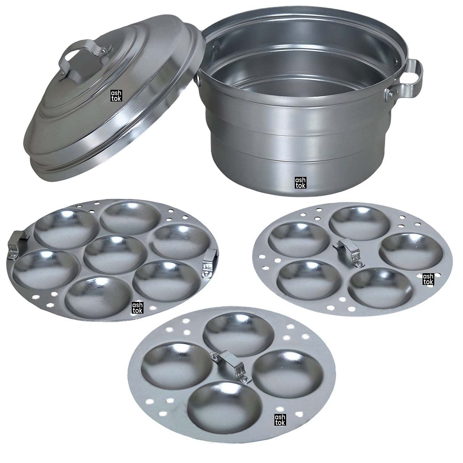 Idli Cooker of Idli Maker,Make 17 Idlis, Colour Steel