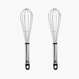 Stainless Steel Wire Whisk, Balloon Whisk, Milk and Egg Beater 2 Piece Set (9 Inch)
