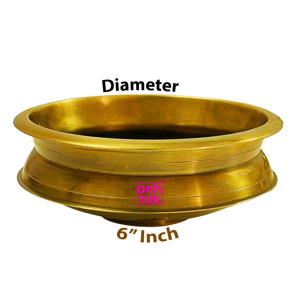 6" inch Traditional brass decorative potpourri bowl, ideal for floating flowers, candles, and elegant urli home decor arrangements.