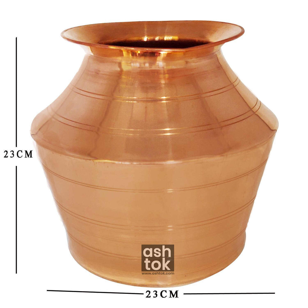 Copper Water Pot, Copper Matka, Ghada Stripe Designed