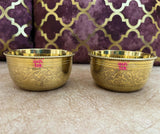 Brass Hammered Bowl, Brass Bowl handcrafted (Gold, 200ml)