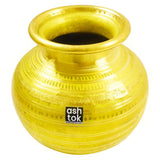 Brass Bonalu Matka Pot, Brass water pot for Banalu decoration, Handcrafted hammered designed