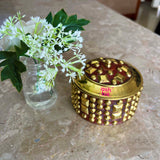Brass KumKum Box, Sindoor Dani, Dabbi, Diameter (4 Inch), Gift Item