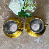 Brass Tea Cup Saucer Set with khalai, Brass Tea Cup Set with Khalai Inside The Cup (Set of 2)