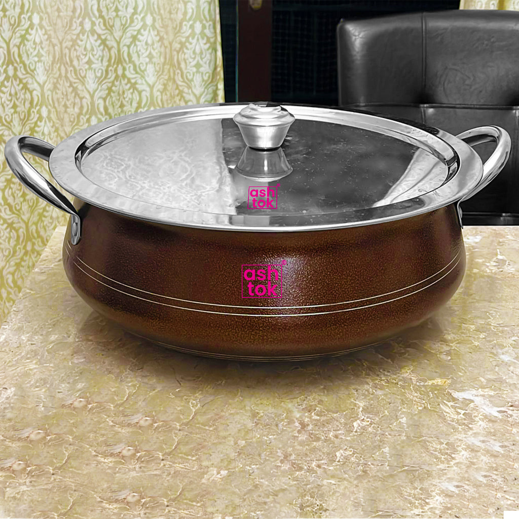 Biryani Handi Non Stick with Stainless Steel Lid, Multipurpose Pots Set Use for Home Kitchen or Restaurant
