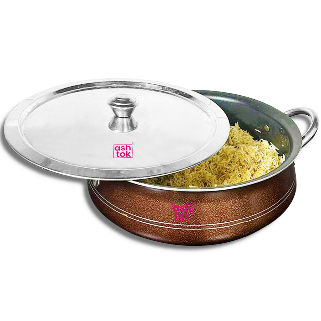 Biryani Handi Non Stick with Stainless Steel Lid, Multipurpose Pots Set Use for Home Kitchen or Restaurant
