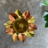 Lotus Diya Brass and Copper, AKHAND DIYA, OIL LAMP (Set of 12)