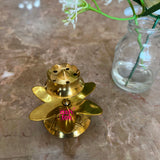 Gift Item Brass Agarbatti Stand, Incense Burner Five Stick Holder, Hand Carved Flower Design