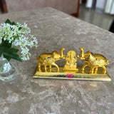 Sindoor Box Brass Gift Item, Kum Kum box, Sindoor dabbi in double elephant design