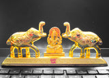 Sindoor Box Brass Gift Item, Kum Kum box, Sindoor dabbi in double elephant design (Set of 10)