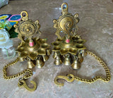 Brass Hanging Diya, BRASS DIYA Set WITH CHAIN , Sangu symboled, Diya home decoration