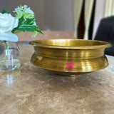 Brass potpourri decor bowl with traditional urli design, perfect for table centerpieces, festivals, and decorative displays.
