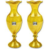 Brass Flower Vase, Gorgeous Brass Flower Vase Pair ( Height 4 Inch, Gold) Set of 2 Handcrafted, Home Decor