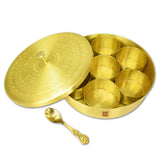 Brass Masala Box handcrafted, Spice Container with 7 Compartments, Gift Item. 7 Inches