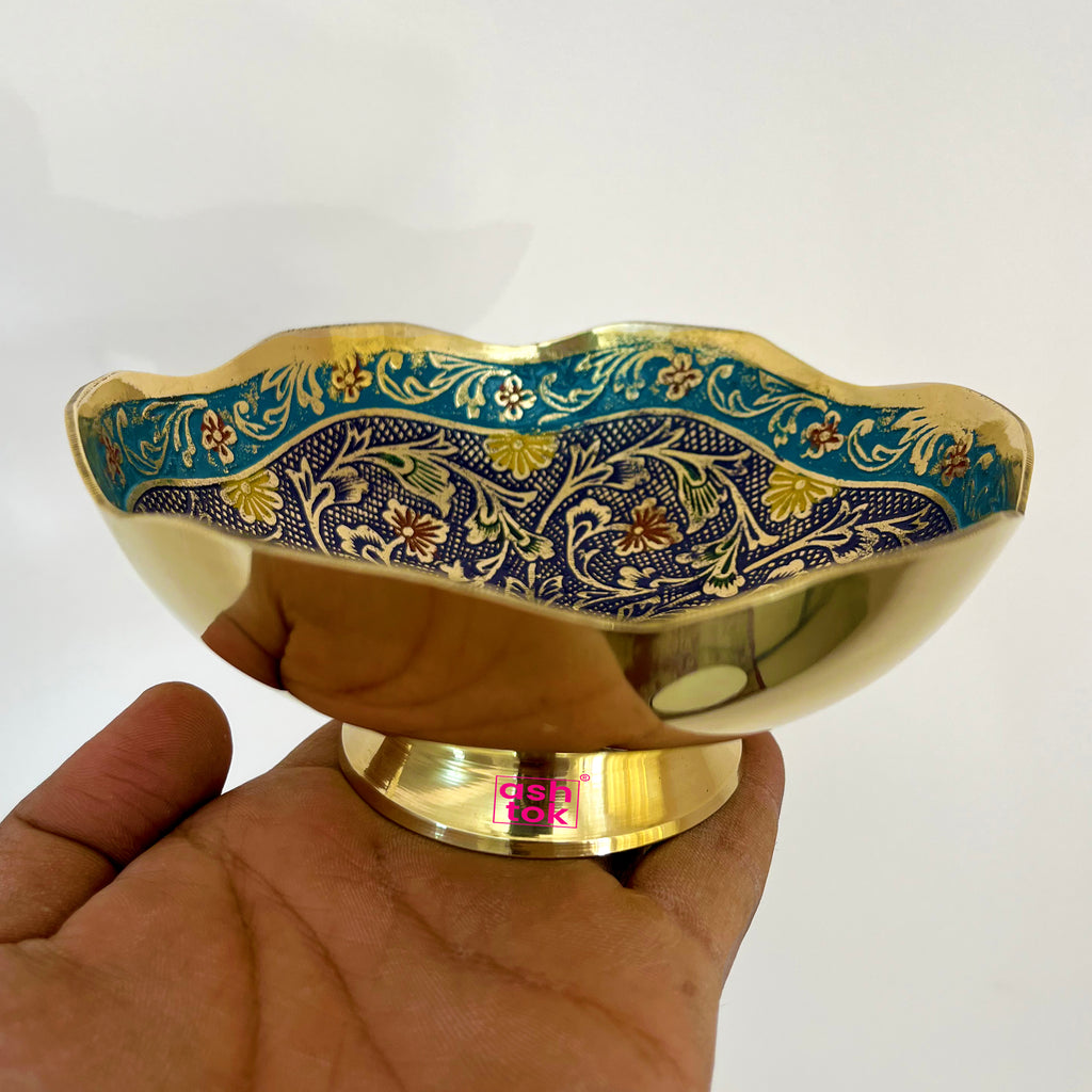 Turkish bowl, Brass Gift Bowl Meenakari multi color bowl Diameter 6 Inch (Set of 10 Pieces)