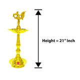 21" inch Decorative brass peacock diya set with traditional craftsmanship, perfect for Diwali, housewarming gifts, and spiritual decor.